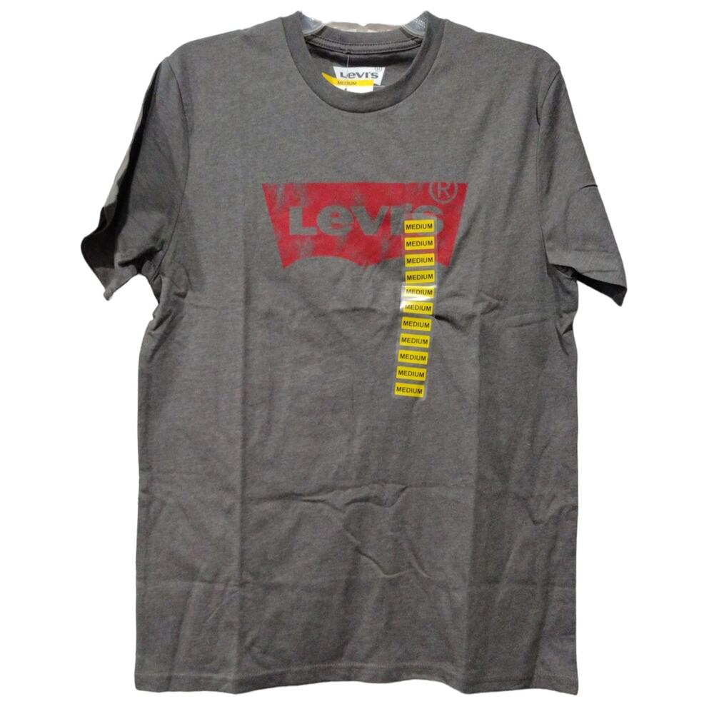 Levi's Men's Gray Short Sleeve Crew Neck Graphic Logo T-Shirt Size Medium